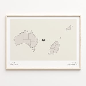 Australien Grenada Druck, Griechisch Geschenk, Minimalistische Landkarte Poster, Reise Wandkunst, Im Ausland leben, C21-865