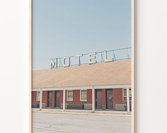 Vintage Motel Photo Print: Retro Wall Art, Boho Decor
