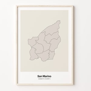 San Marino Print, Sammarinese Gift, Minimalistic Country Map Poster, SM Line Art, Art for home, C24-156