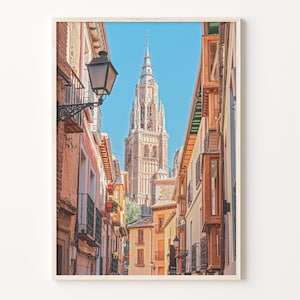 Toledo Spanien Bunt Poster Druck, Toledo Foto Wandkunst, Toledo Wand-dekor, Toledo Reise Druck, Toledo Street Map Poster, C18-900