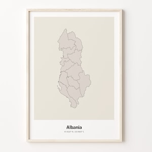 Albania Print, Albanian Gift, Minimalistic Country Map Poster, AL Line Art, Line art decor, C24-2