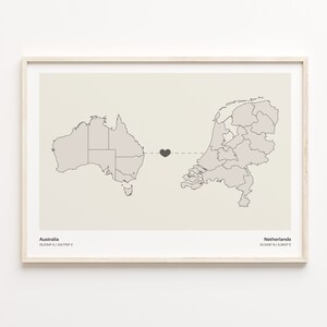 Australien - Niederlande Druck, Nepalesische Karte, Minimalistisches Land Karte Poster, Reise Wandkunst, Übersee Liebe, C21-925