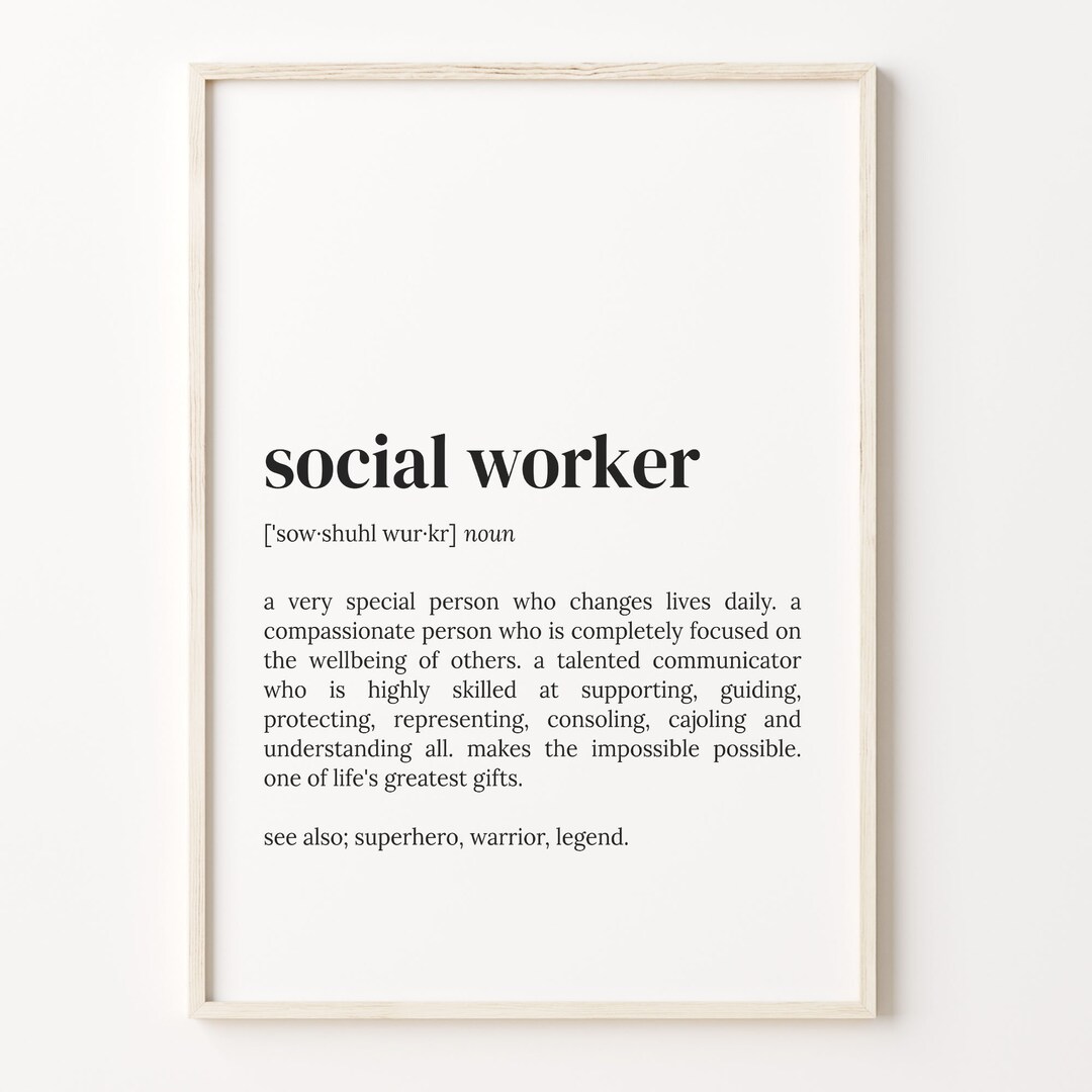 Social Worker Definition Print: Dictionary Wall Art - Etsy