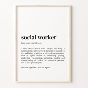 Social Worker Definition Print, Dictionary Poster, Quote Wall Art, Art Social Worker, Social Worker Quote, Gift Social Worker, C17-420