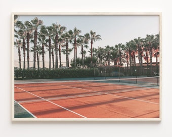 Tennis Court Colorful Poster Print, Tennis Court Photo Wall Art, Wall Art Boho Decor, Colorful Wall Art, Photography Poster Print, C18-192