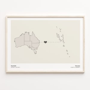 Australia to Venezuela Print, Venezuelan Gift, Minimalistic Country Connection Map Poster, Travel Wall Art, Adventure Awaits Map, C21-990