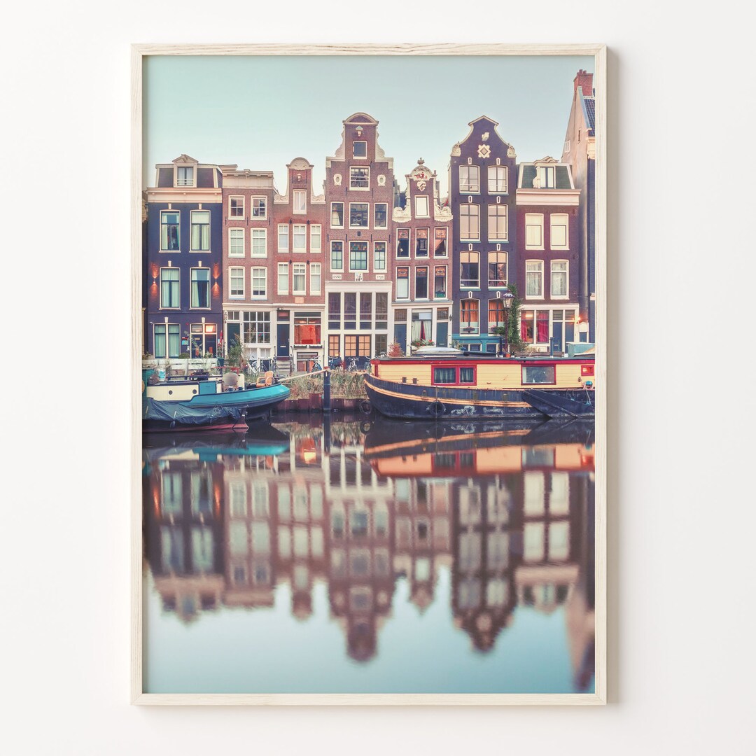 Amsterdam Colorful Poster Print, Amsterdam Photo Art, Amsterdam Decor