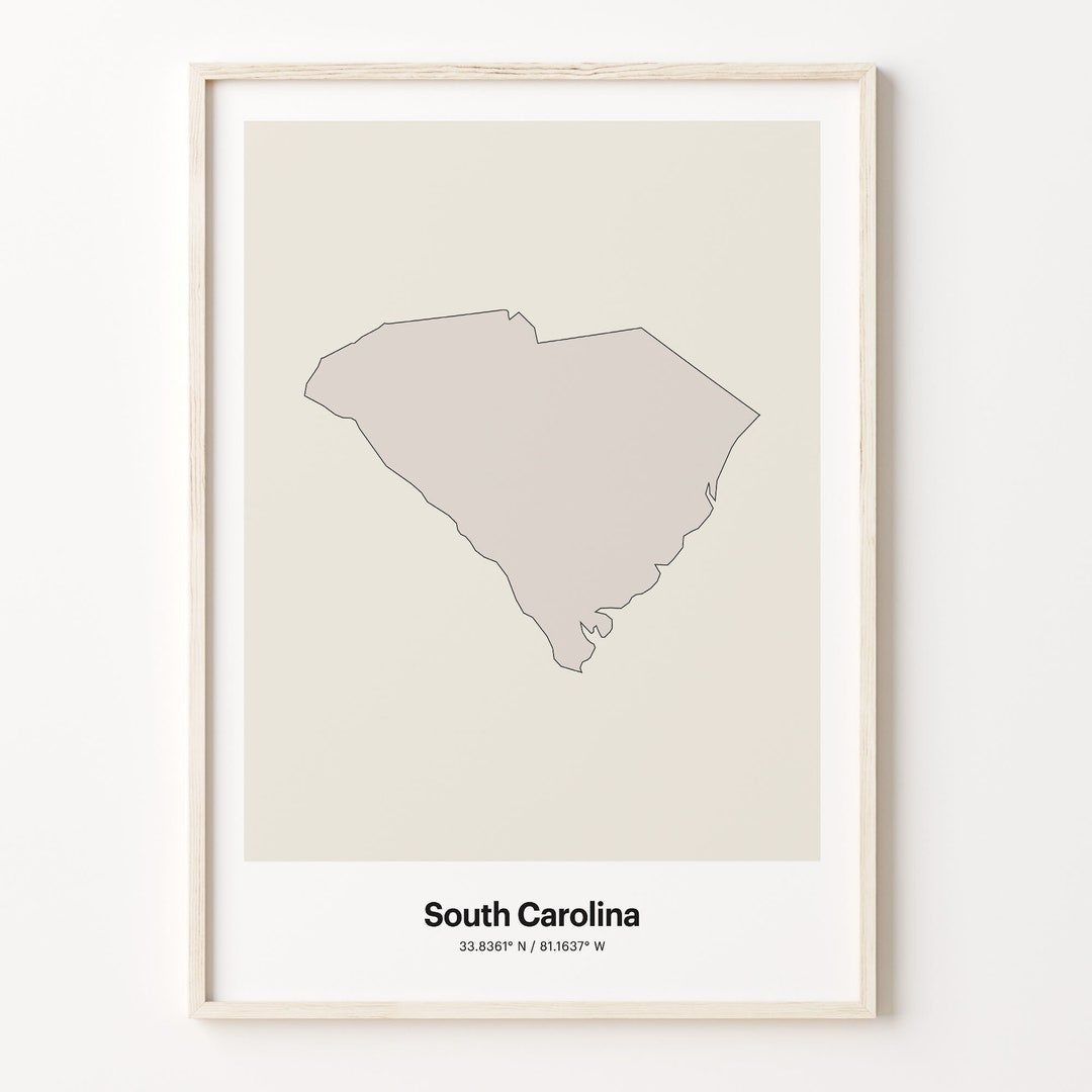 Sc Line Drawings South Carolina Map Print: Minimalist SC Line Art Poster - Etsy