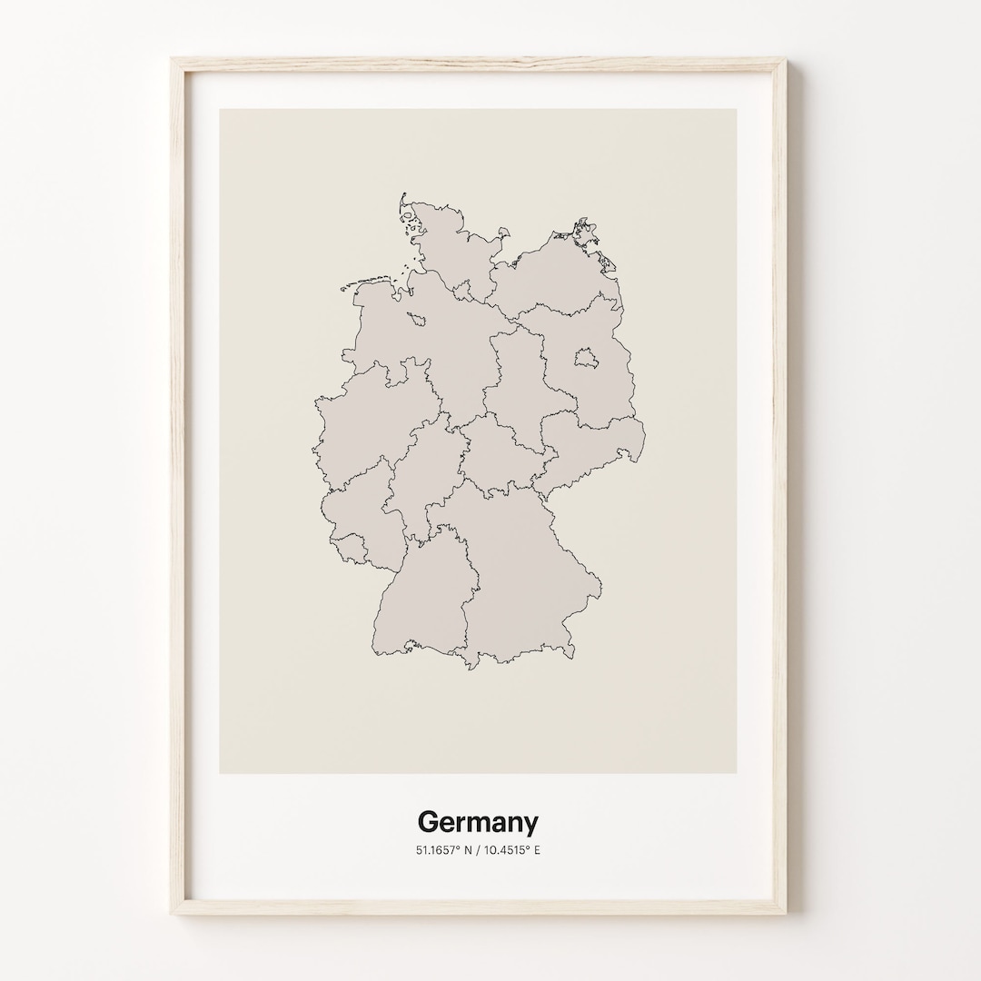 Germany Map Print Germany Map Print: Minimalist Line Art Poster - Etsy
