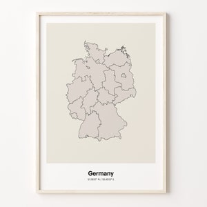 Germany Print, German Gift, Minimalistic Country Map Poster, DE Line Art, Home styling art, C24-67