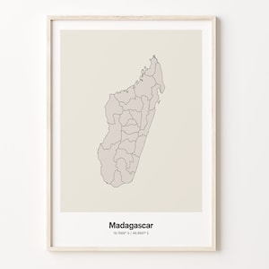 Madagascar Print, Malagasy Gift, Minimalistic Country Map Poster, MG Line Art, Line drawing map, C24-110