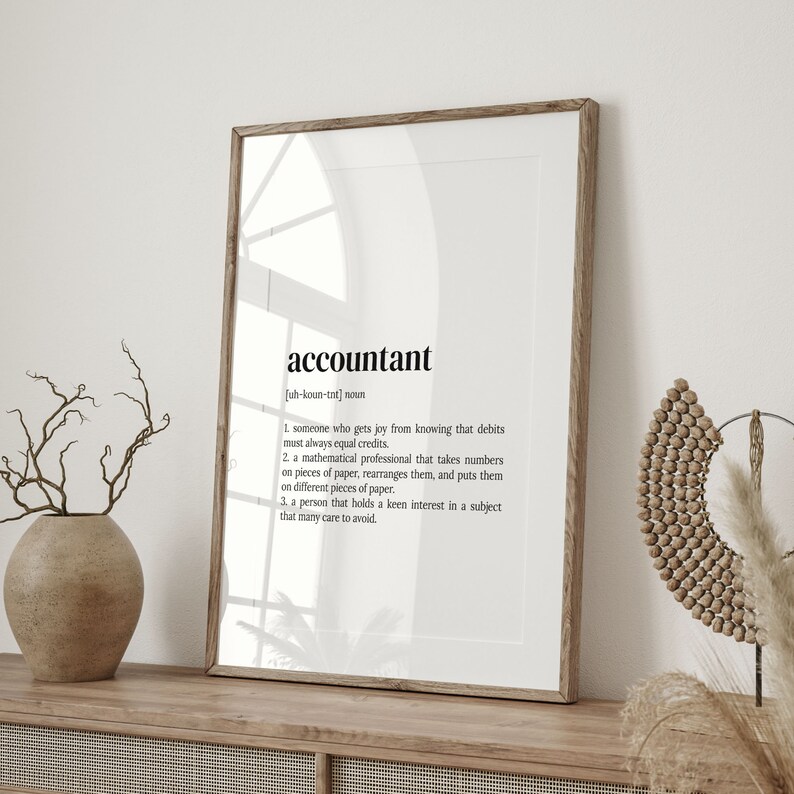 Accountant Definition Print: Dictionary Wall Art - Etsy