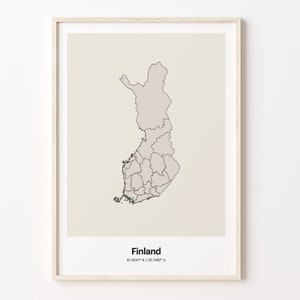Finland Print, Finnish Gift, Minimalistic Country Map Poster, FI Line Art, Geometric art, C24-60