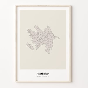 Azerbaijan Print, Azerbaijani Gift, Minimalistic Country Map Poster, AZ Line Art, Geographic decor, C24-11