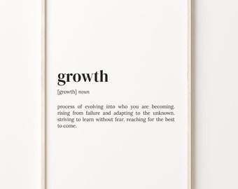 Growth Definition Print: Minimalist Dictionary Wall Art