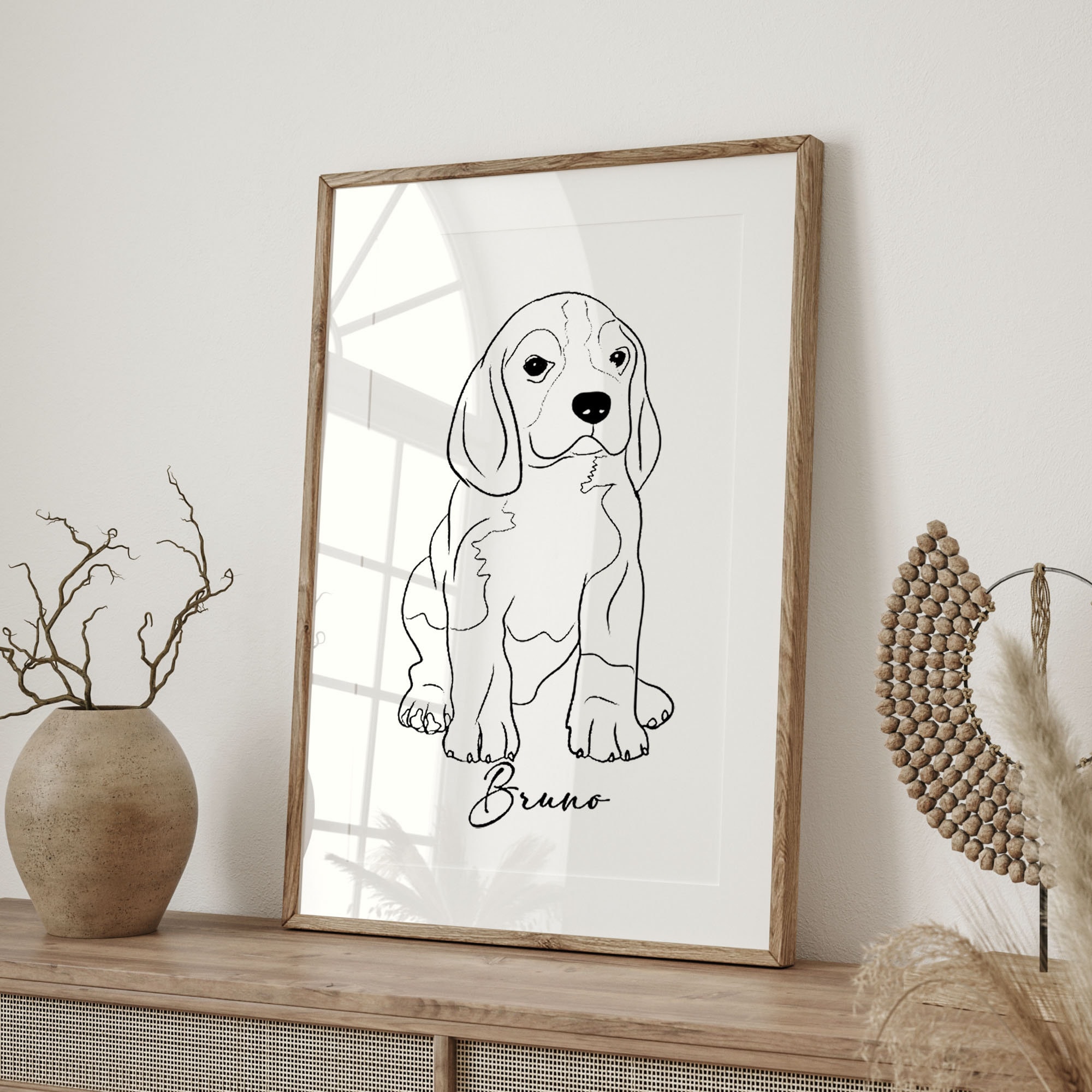 Custom Pet Portrait Line Drawing, Dog Cat, Pet Portrait Drawing From a Photo, One Line Drawing