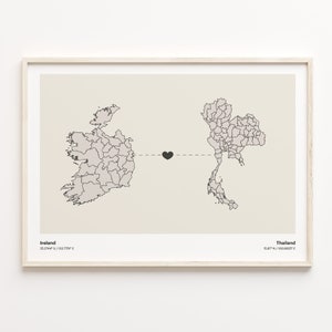 Irland, Thailand Print, Tansania Geschenk, minimalistische Landkarte Poster, Reisewandkunst, kulturelle Wurzeln, C21-1174