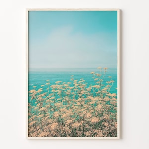 Yellow Flowers Coastal Print: Clear Sky Boho Wall Art