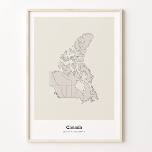Canada Print, Canadian Gift, Minimalistic Country Map Poster, CA Line Art, Minimalist print, C24-32