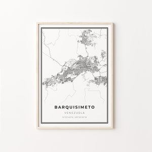 Barquisimeto Print, City Map Art Poster, Venezuela, Wall Art Decor, Modern Black and White Style, Gifr For A Man, C13-760