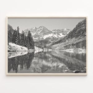Aspen Mattierte Poster Druck Horizontal, Aspen Schwarz Weiß Wandkunst, Aspen Wanddekor, Aspen Reise, Aspen Straßenkarte Poster, C18-557