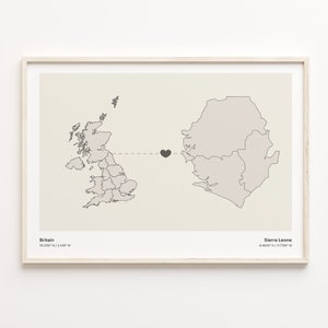 Sierra Leone Print, Sierra Leone Geschenk, Minimalistisches Landkarte Poster,Vereinigtes Königreich Kunst, LDR, C21-361