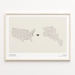 USA Armenien Druck, Armenische Geschenk, minimalistische Landkarte Poster, USA Wandkunst, Auslandsreise, C21-7