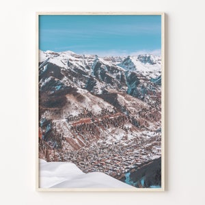 Telluride Colorful Poster Print, Telluride Photo Art, Telluride Decor, Telluride Travel Print, City Map, C18-136
