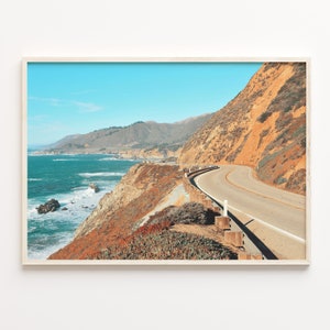 Pacific Coast Highway Colorful Poster Print, Pacific Coast Highway Photo Art, Wall Decor, Travel Print, City Map, Street Map Poster, C18-213