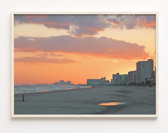 Myrtle Beach Sunset Photo Art Print: Coastal Travel Decor