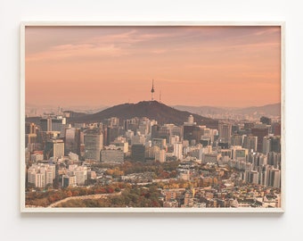Seoul Cityscape Poster Print: Travel Wall Art