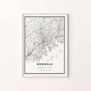 Norwalk Print, Stadt Karte Kunst Poster, City Map Kunst Poster, Wand Kunst, Wand Kunst, Wohnzimmer Wandkunst, C13-362