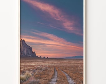 New Mexico Landscape Photo Art Print: Desert Sunset Wall Decor