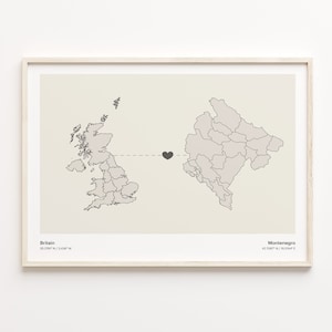 Großbritannien nachwehen, montenegrinische Geschenk, Minimalistische Landkarte Poster, Vereinigtes Königreich Kunst, randloses Liebesgeschenk, C21-323