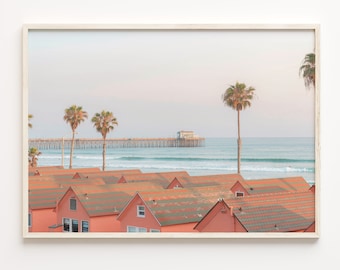 Oceanside Colorful Poster Print, Oceanside Photo Art, Oceanside Decor, Oceanside Travel Print, City Map, C18-194