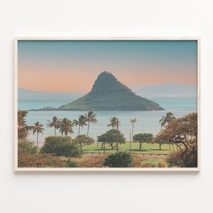 Impresión de póster colorido de O'ahu, arte de la pared de fotos de Oahu, decoración de la pared de Oahu, impresión de viaje de Oahu, cartel del mapa de la calle de Oahu, mapa de la ciudad, C18-380