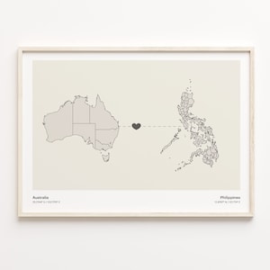Australien Philippinen Print, Peru Geschenk, Minimalistische Landkarte Poster, Reisewandkunst, Reise, C21-940