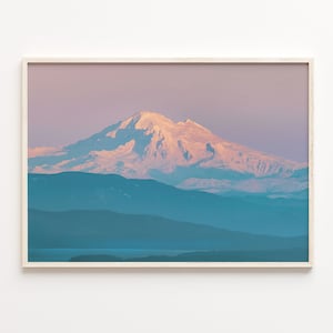 Mount Baker Bunt Poster Druck, Mount Baker Foto Wandkunst, Mount Baker Wanddekor, Reise-Druck, Mount Baker Street, Karte, C18-682