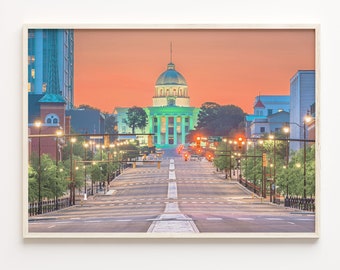 Montgomery Alabama Poster Print: City Street Photography Wall Art