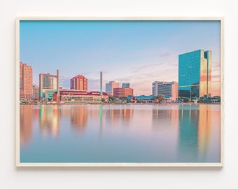 Toledo Ohio Skyline Photo Art Print: Colorful Cityscape Poster