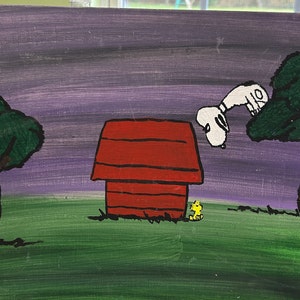 painting landscape, snoopy, abstract art