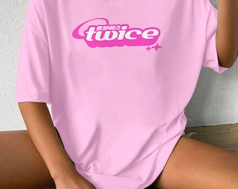 TWICE Y2K Logo Camiseta / Momo Jihyo Nayeon Jeongyeon Sana Mina Dahyun Chaeyoung Tzuyu K-Pop Vintage Graphic Tour 90s KPop Fan Once Gift Tee