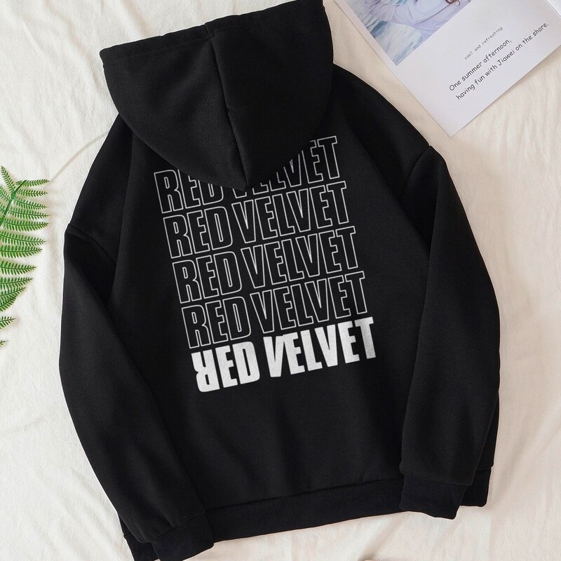 Limited edition hoodie with red velvet logo only size M main image 1