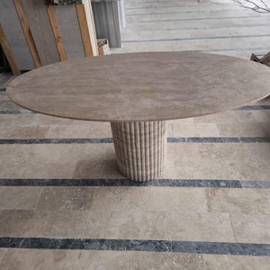 Travertine Marble Table, Custom Order Coffee Table, Natural Stone, Hand Carved Marble Table