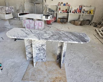 Custom Lilac Marble Coffee Table, Marble Table, Custom Order Marble Table, Natural Stone Marble Table