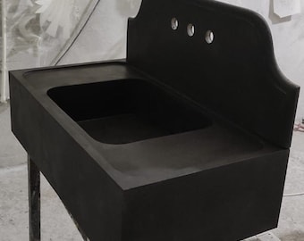 Matte Black Basalt Marble Sink, Custom Order Marble Vanity, Hand Carved Marble Sink, Natural Stone, Special Order Marble Washbasin, Sink Top
