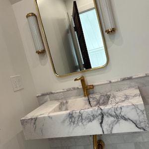 Lilac Marble Sink, Custom Order Washbasin, Powder Room Sink, Natural Stone, Special Order Marble Vanity, Hand Carved Marble Sink, Sink Top