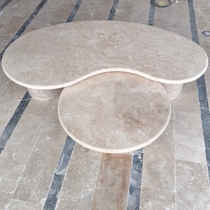 Travertine Marble Coffee Table, Custom Order  Marble Table, Hand Carved Coffee Marble Table, Special Order Table,
