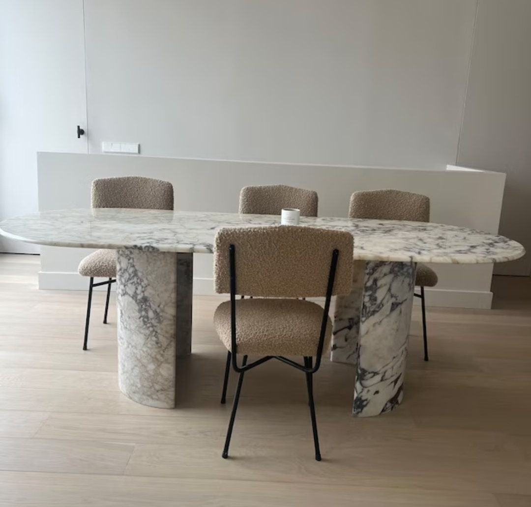 Calacatta marble dining table discount