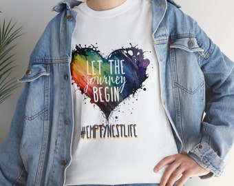 Leeres Nest T-Shirt, Herzdesign, leeres Nest Geschenk, Mutter-T-Shirt, die Reise des Lebens, leeres Nest-Feier, perfektes Geschenk für leere Nester.